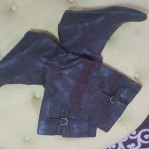 Brown faux suede boots